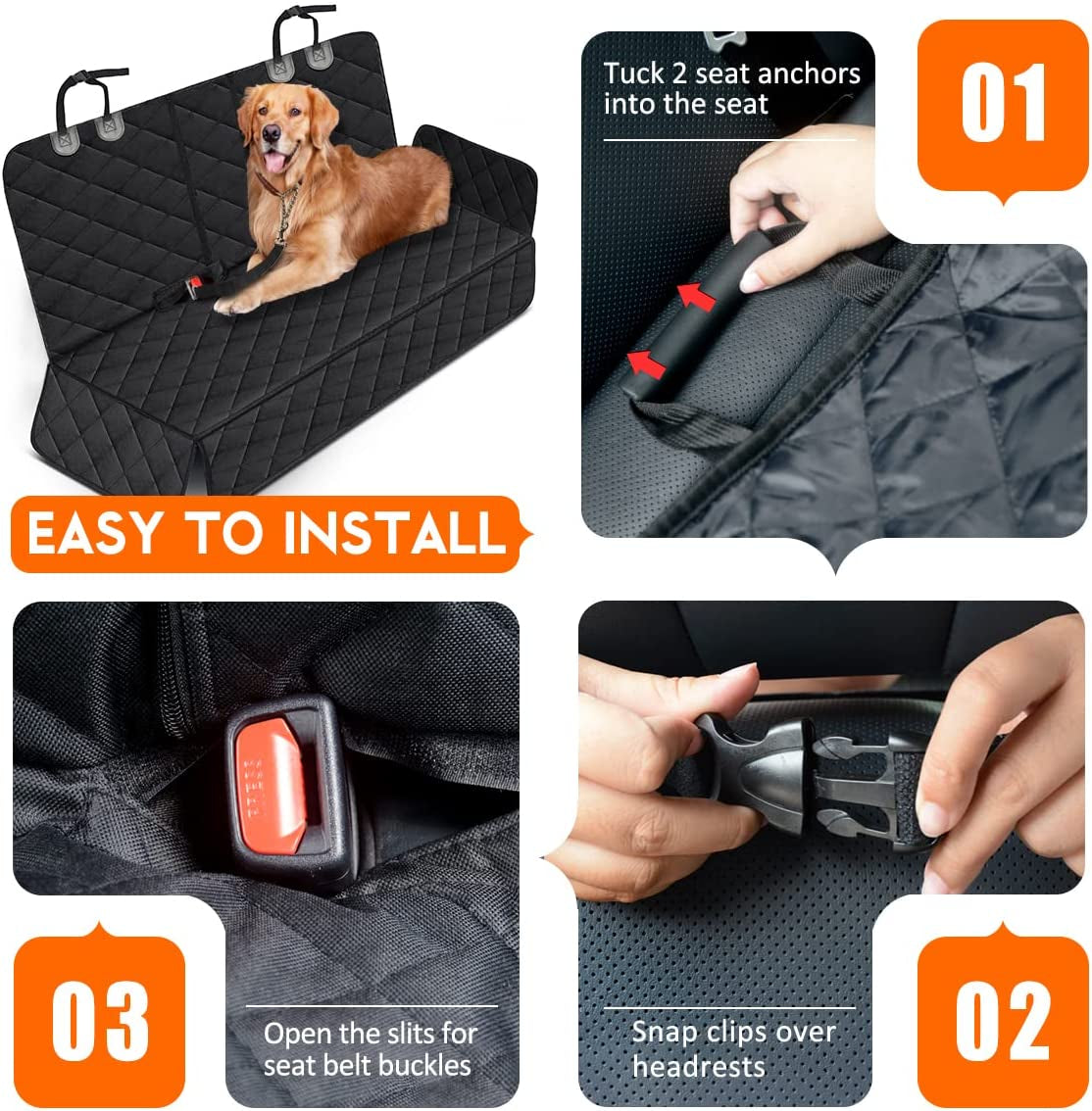 Transform Your Travels with Our Premium Waterproof Dog Car Seat Cover - Non-Slip, Adjustable, and Universal Fit for Ultimate Protection!