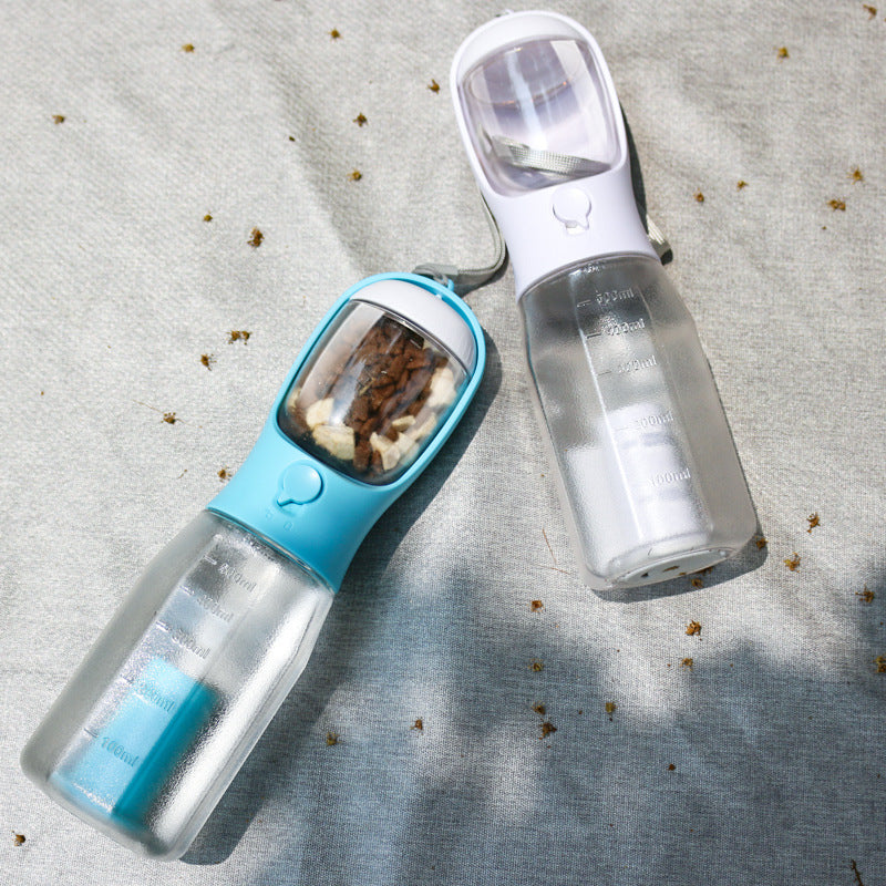 Ultimate 3-in-1 Portable Dog and Cat Water Bottle with Food Feeder and Poop Dispenser - Leak-Proof, Stylish, and Convenient for On-the-Go Pet Adventures!