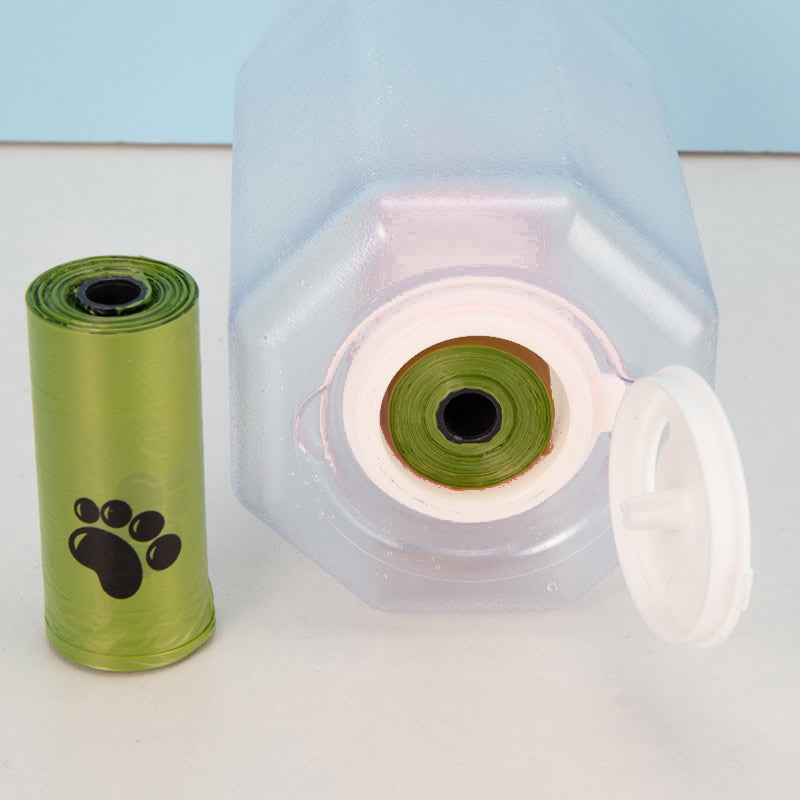 Ultimate 3-in-1 Portable Dog and Cat Water Bottle with Food Feeder and Poop Dispenser - Leak-Proof, Stylish, and Convenient for On-the-Go Pet Adventures!