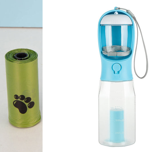Ultimate 3-in-1 Portable Dog and Cat Water Bottle with Food Feeder and Poop Dispenser - Leak-Proof, Stylish, and Convenient for On-the-Go Pet Adventures!
